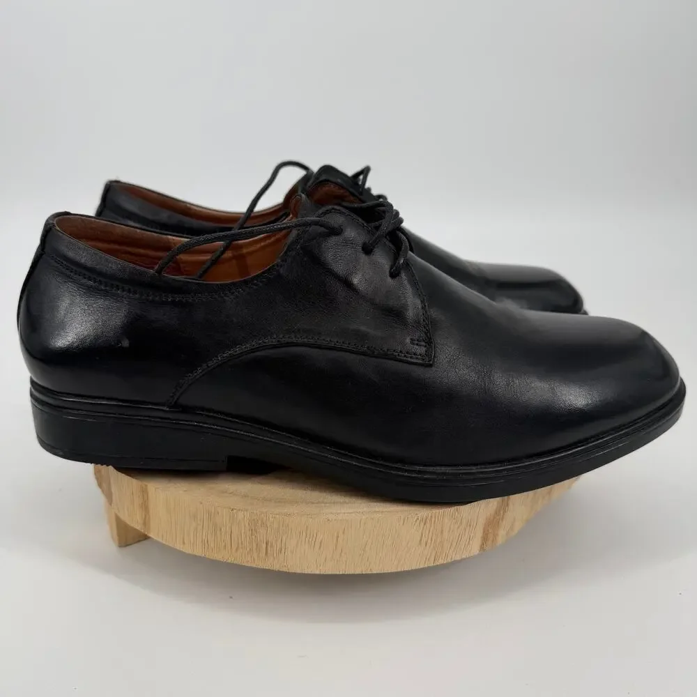 G-Defy Mens Martin Oxford Dress Shoes 12 Black Leather Orthotic Classic